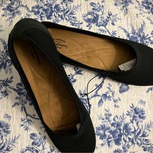 Dearfoams Black Women's Ballet Flats NWT Sz 10